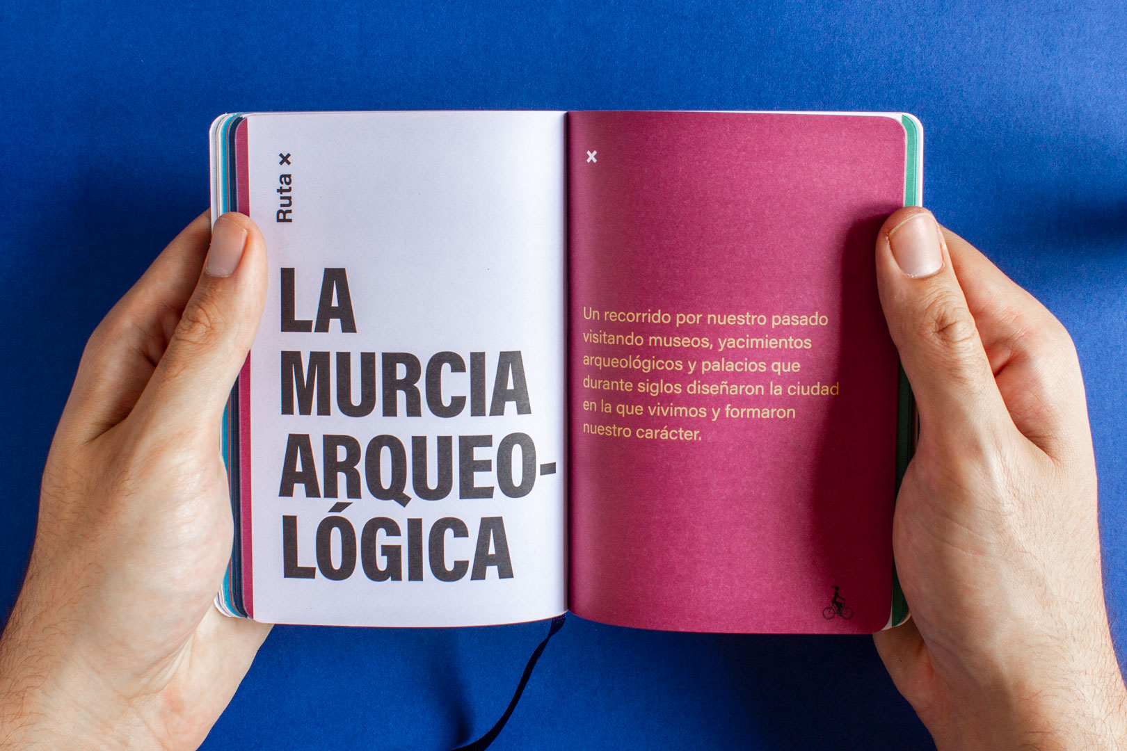 Ruta La Murcia Arqueológica. Bicibook Guía Turística Pedalea Murcia Diseño editorial